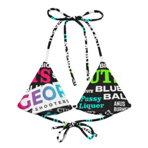 All-over print recycled string bikini top